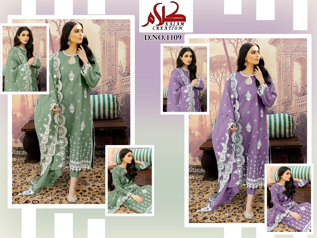 Kalam 1109 New Fancy Wear Georgette Ready Made Suit Collection